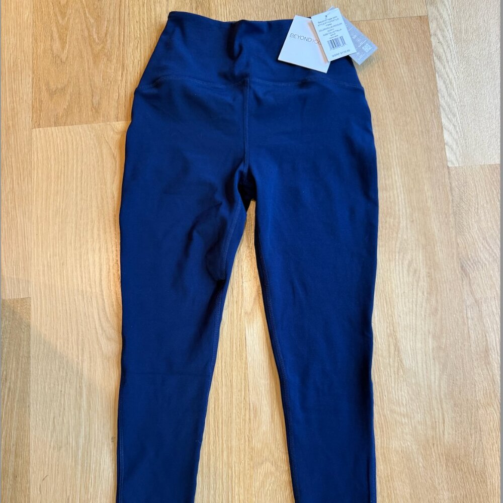 NWT Beyond Yoga Powerbeyond Strive High Waisted Midi Legging Size Small Navy